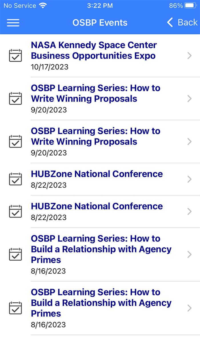 NASA OSBP Mobile