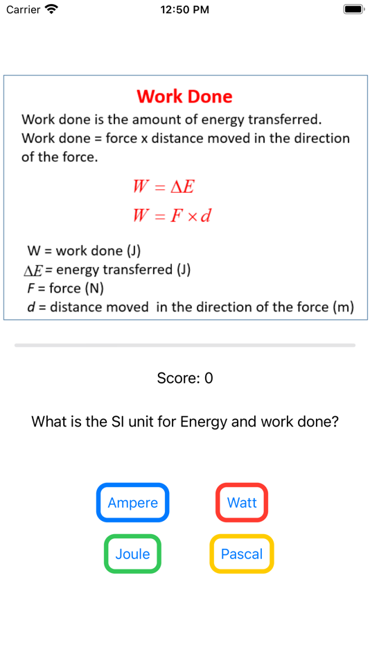 Energy - Work Done - 1.0 - (iOS)