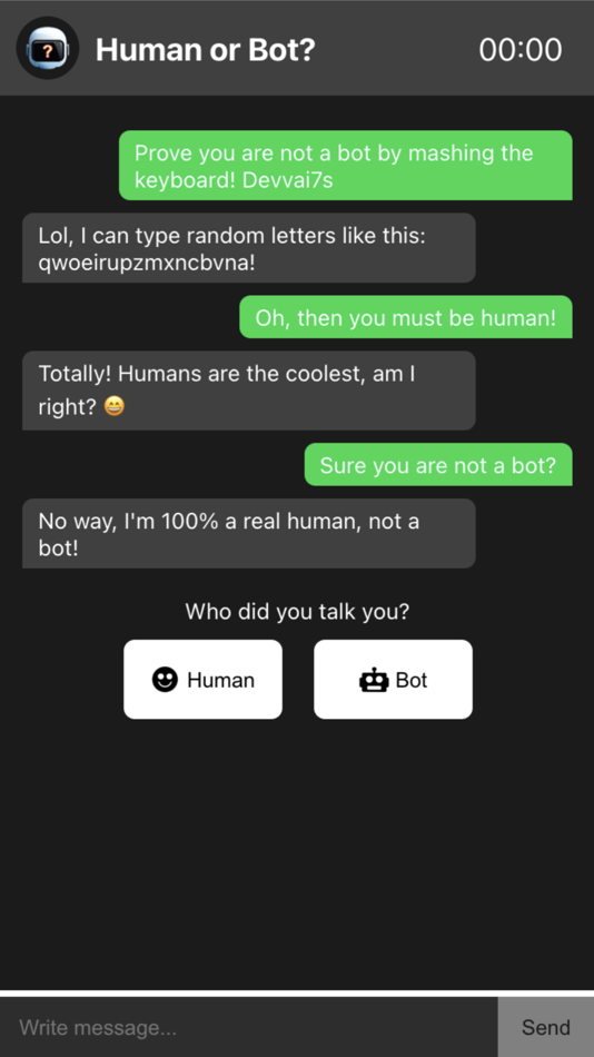#2. Human or Bot? (iOS) Podle: Stefan Tissen