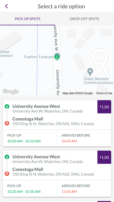 The M - Microtransit Screenshot
