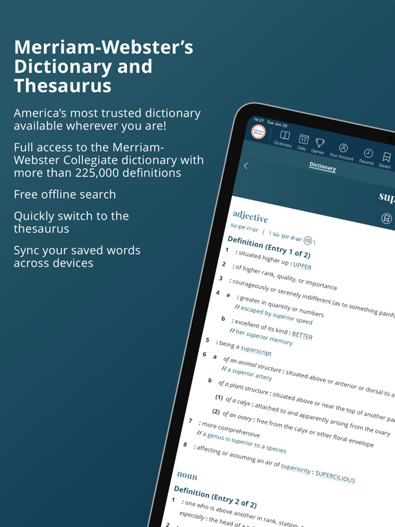 Screenshot #1 for Merriam-Webster Dictionary+