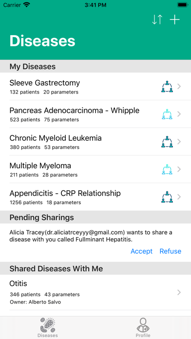 Medical Data Screenshot