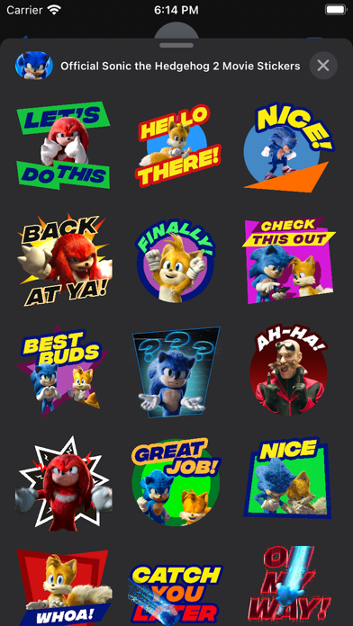 Sonic 2 Movie Stickers Screenshot