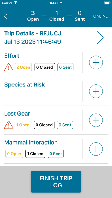 FisheriesApp2 ELOG Screenshot