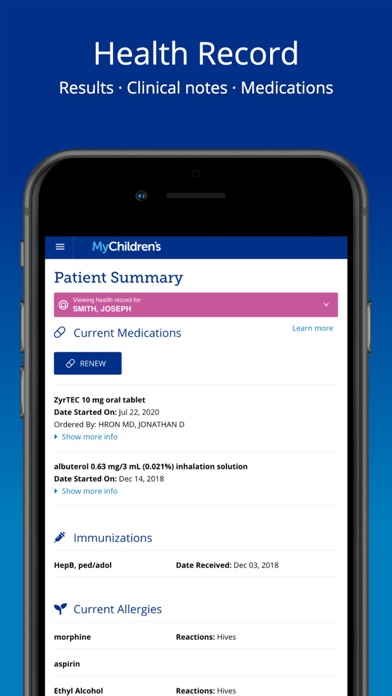 Boston Children's MyChildren's Screenshot