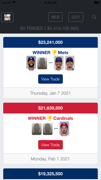 Baseball Trades Screenshot