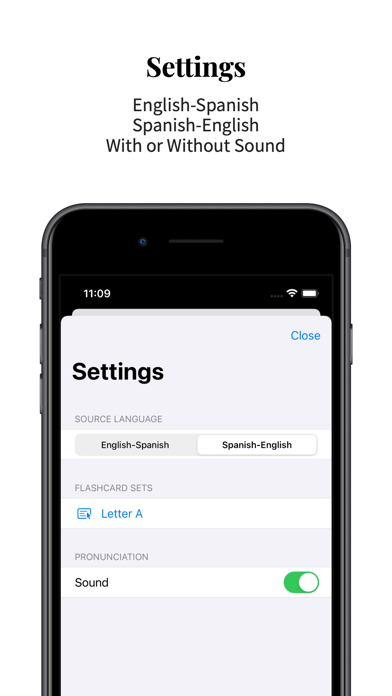 Spanish-English Vocabulary Screenshot