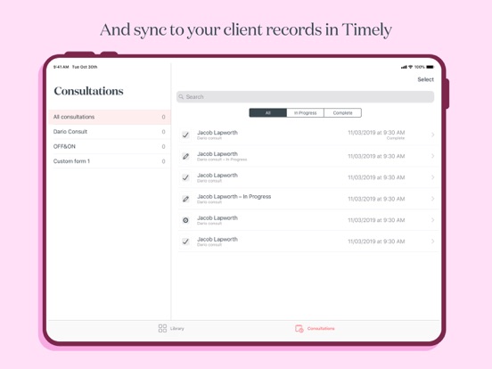 Timely Consult - Custom Forms iPad screenshot 5 - Business app