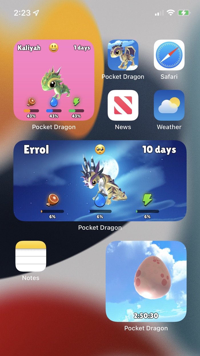 Pocket Dragon Widget Pet Game