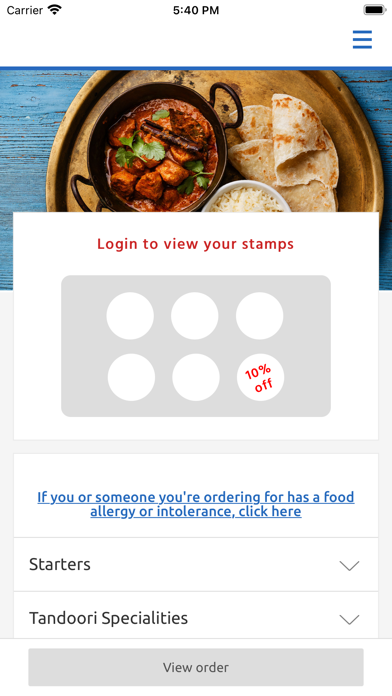 Charlton Kings Tandoori, Screenshot