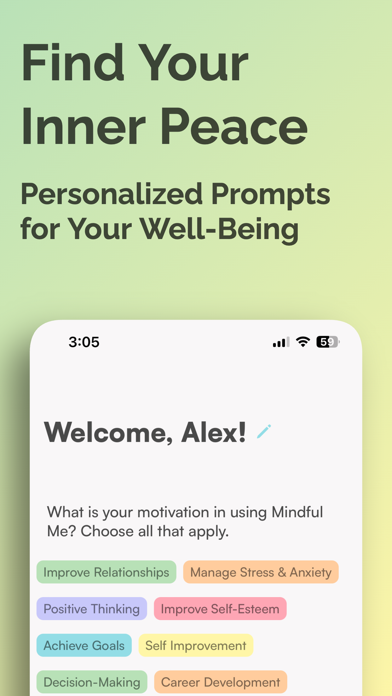 Mindful Me Daily Growth Prompt Screenshot