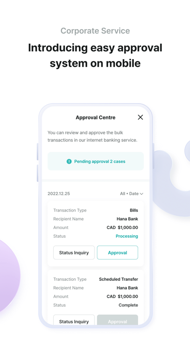Hana Bank Canada Screenshot