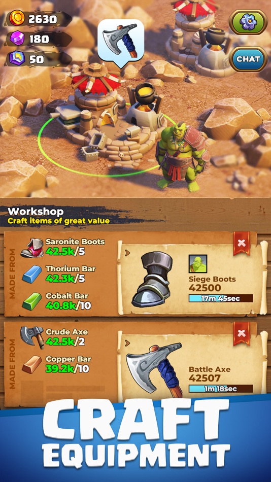 #2. Orecraft: Mining Camp (iOS) By: Evrika Games