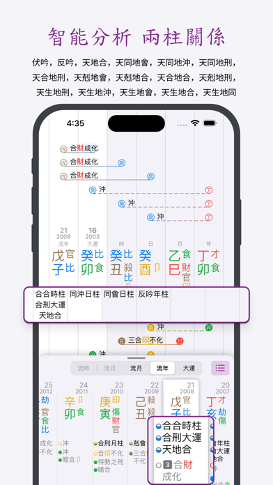 十三行八字 - 智能分析「刑沖會合」 Screenshot