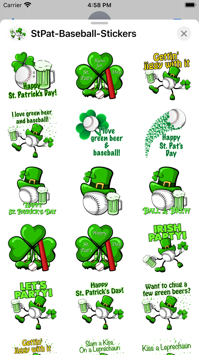 St Pats Baseball Stickers