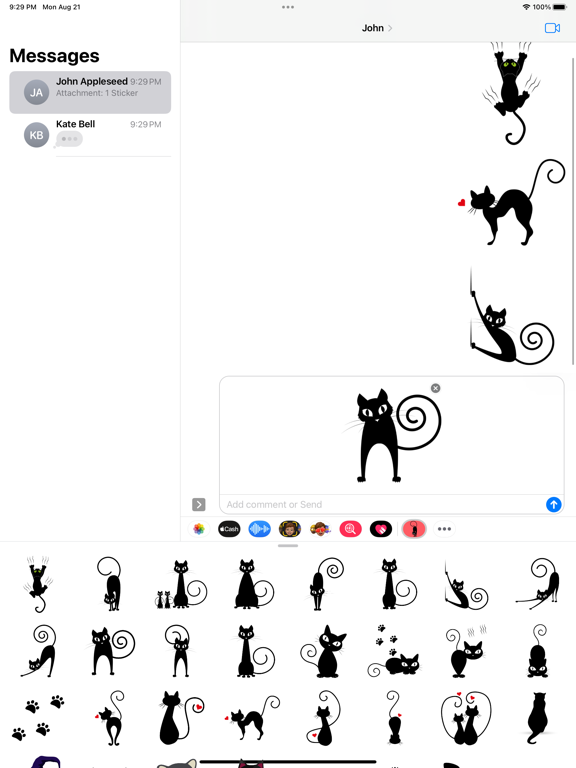 Screenshot #6 pour Black Funny Cat Stickers
