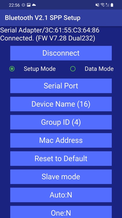 Bluetooth V2.1 SPP Setup