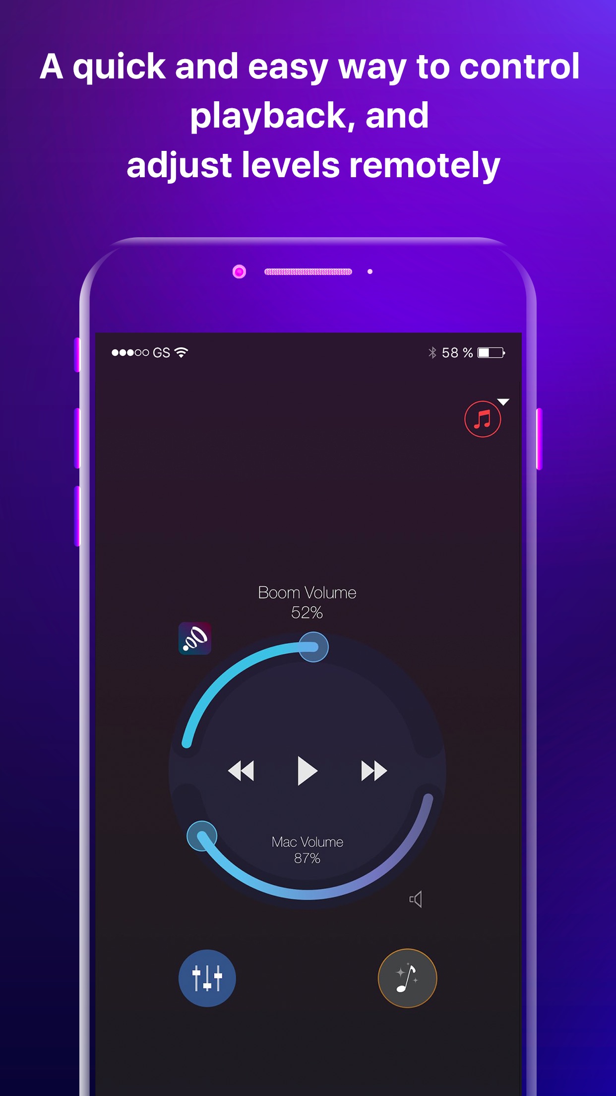 Screenshot do app Boom Remote