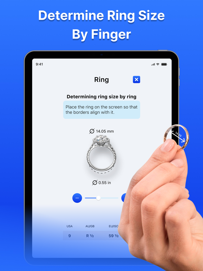 Ring Sizer AR Ruler and Table