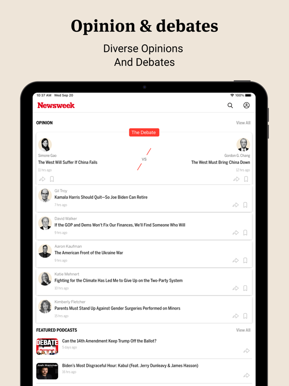 Newsweek iPad screenshot 5 - News app