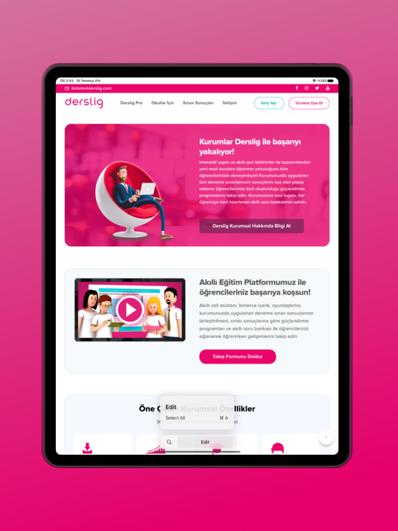 Derslig iPad screenshot 7 - Education app
