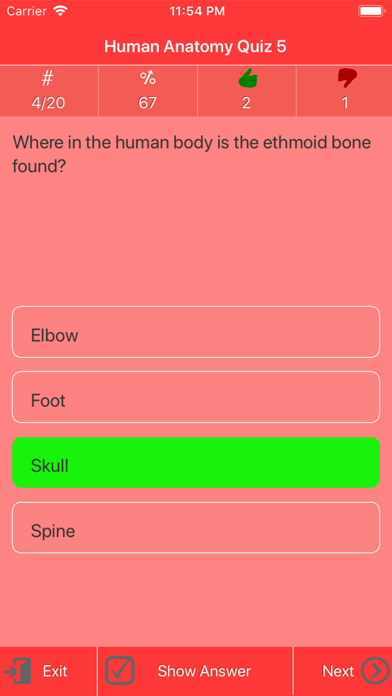 Human Anatomy Quizzes Screenshot