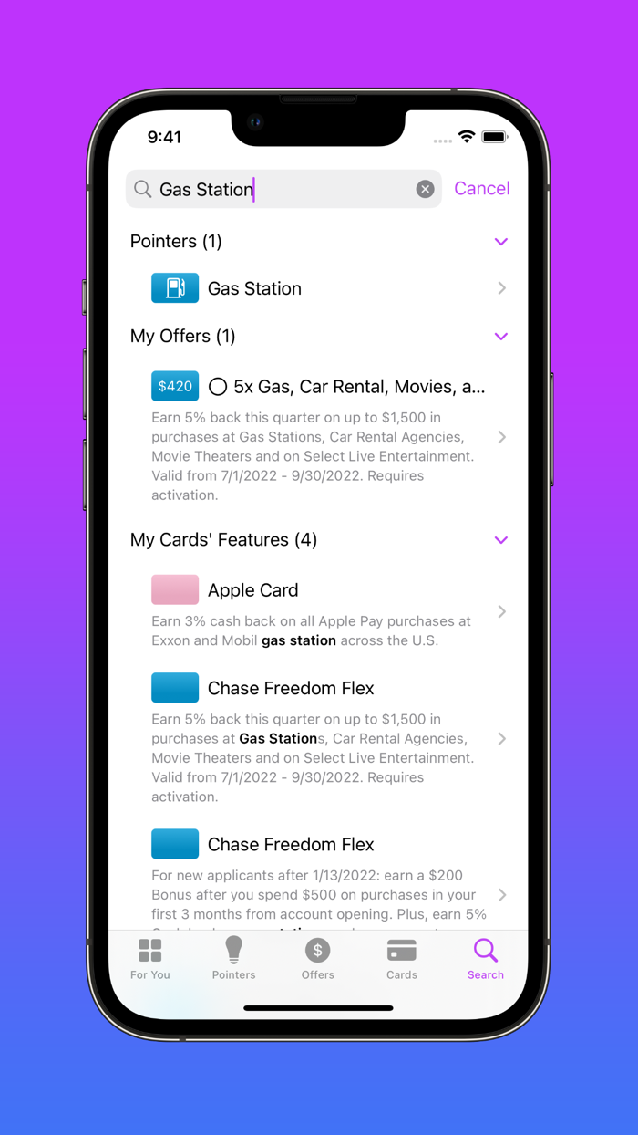 CardPointers for Credit Cards
