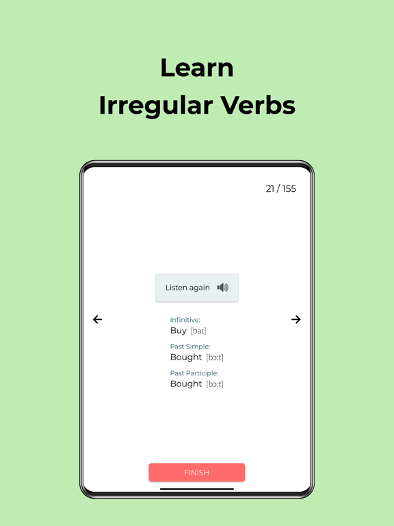 Screenshot #6 pour Irregular Verbs - Learn them!