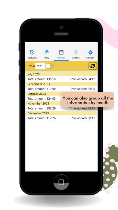 Work Time and Hours Tracker Screenshot