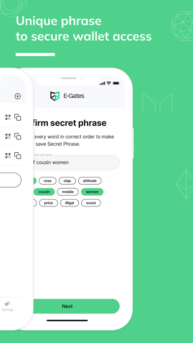 E-Gates Wallet Screenshot
