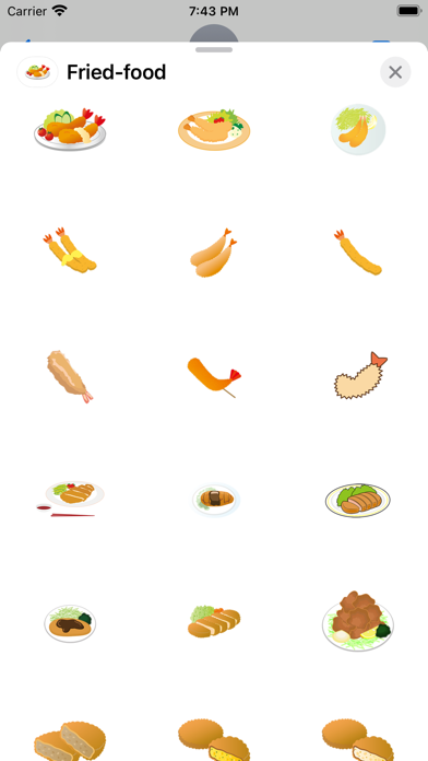 Fried food sticker Screenshot
