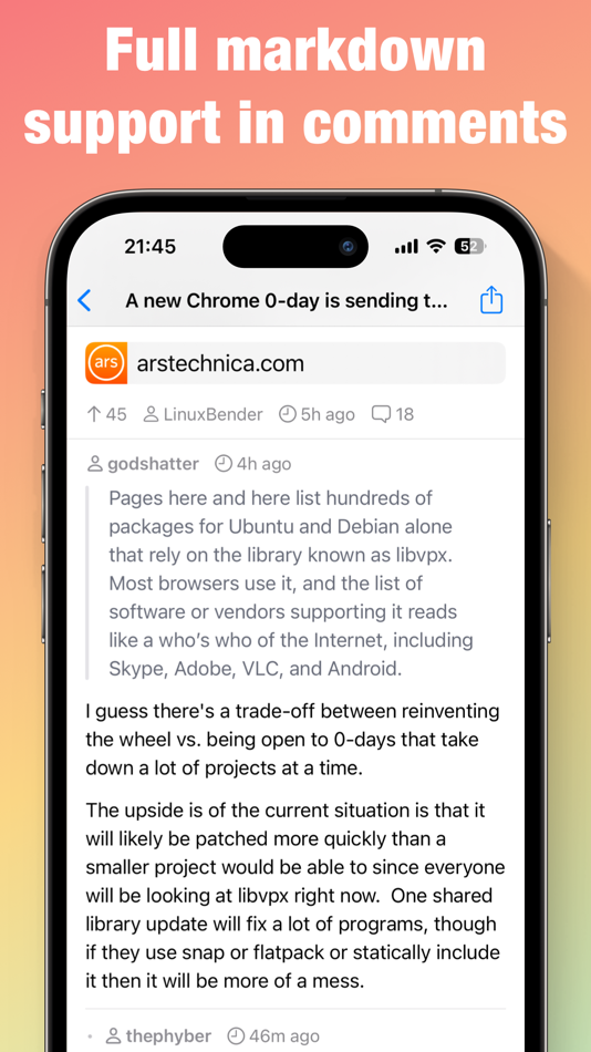 #2. YCReader: a Hacker News reader (macOS) 由: Vladimir Kucherenko