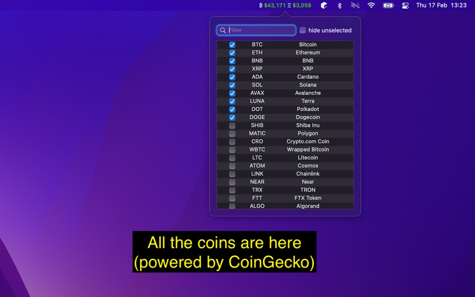 #3. Coin Tick - Menu Bar Crypto (macOS) 由: Yoni Levy