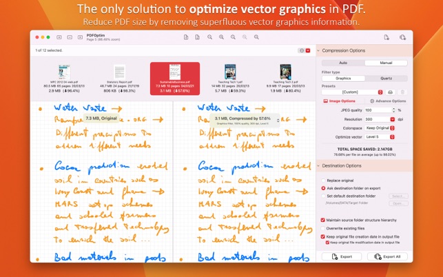 PDFOptim - Le compresseur PDF Capture d'écran