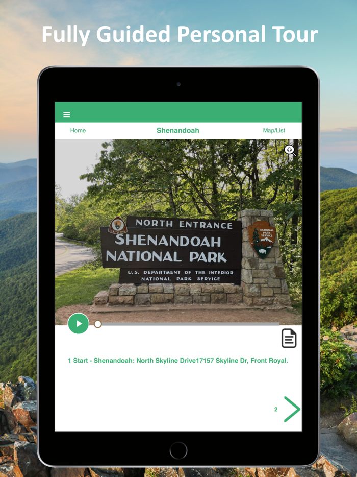 Shenandoah NP Audio Tour Guide