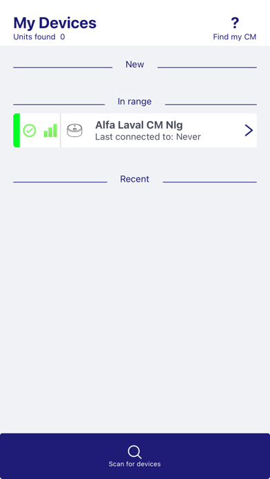 Alfa Laval CM Legacy App Screenshot