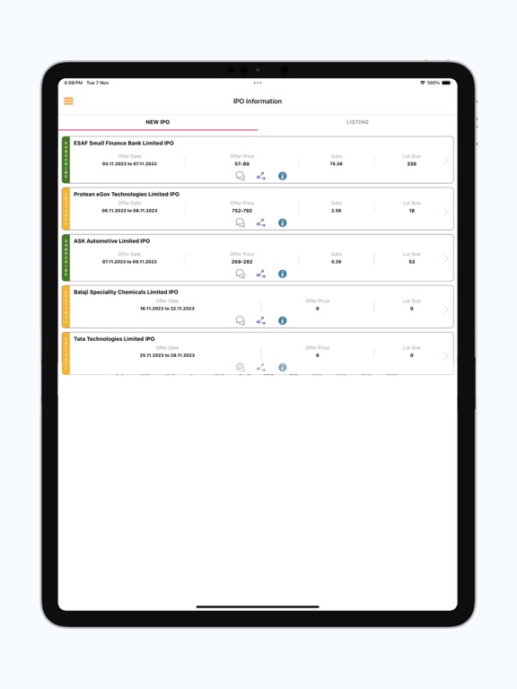 IPO Information iPad screenshot 4 - News app