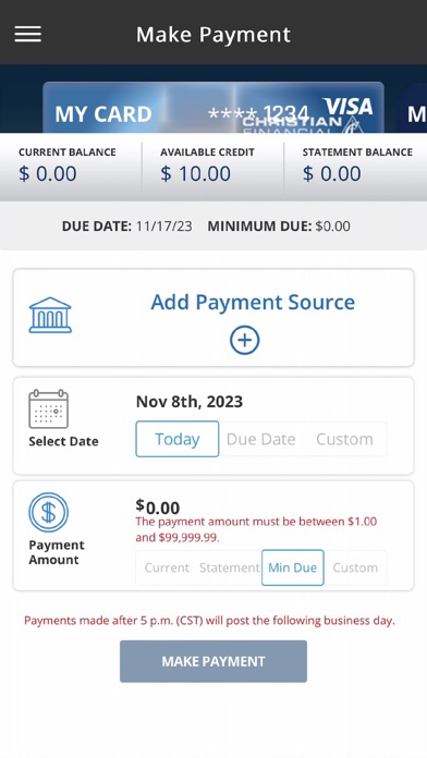 CFCU Credit Screenshot