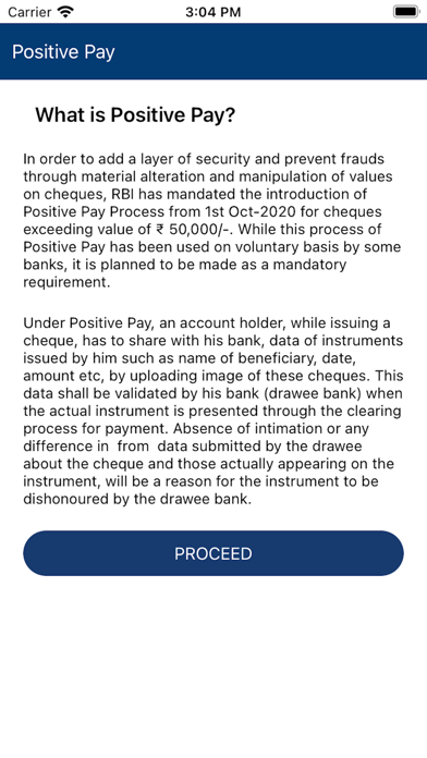Positive Pay SPCBL Screenshot