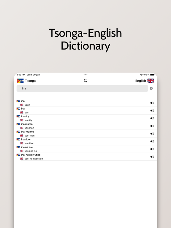 Tsonga-English Dictionary iPad screenshot 4 - Reference app