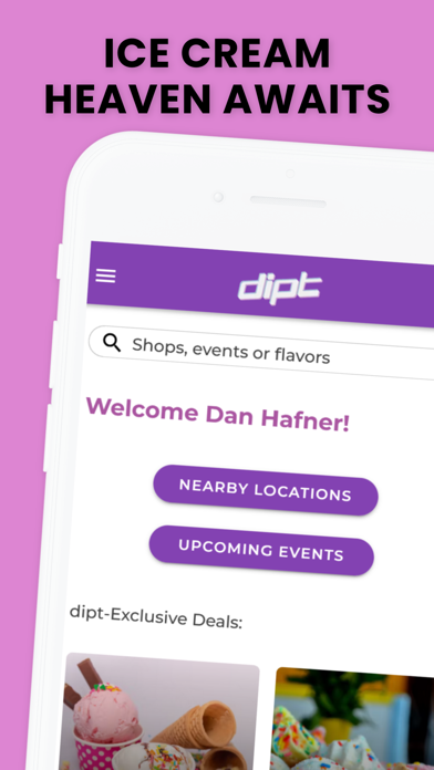 dipt - The Ice Cream Network iPhone screenshot 3 - Social Networking app