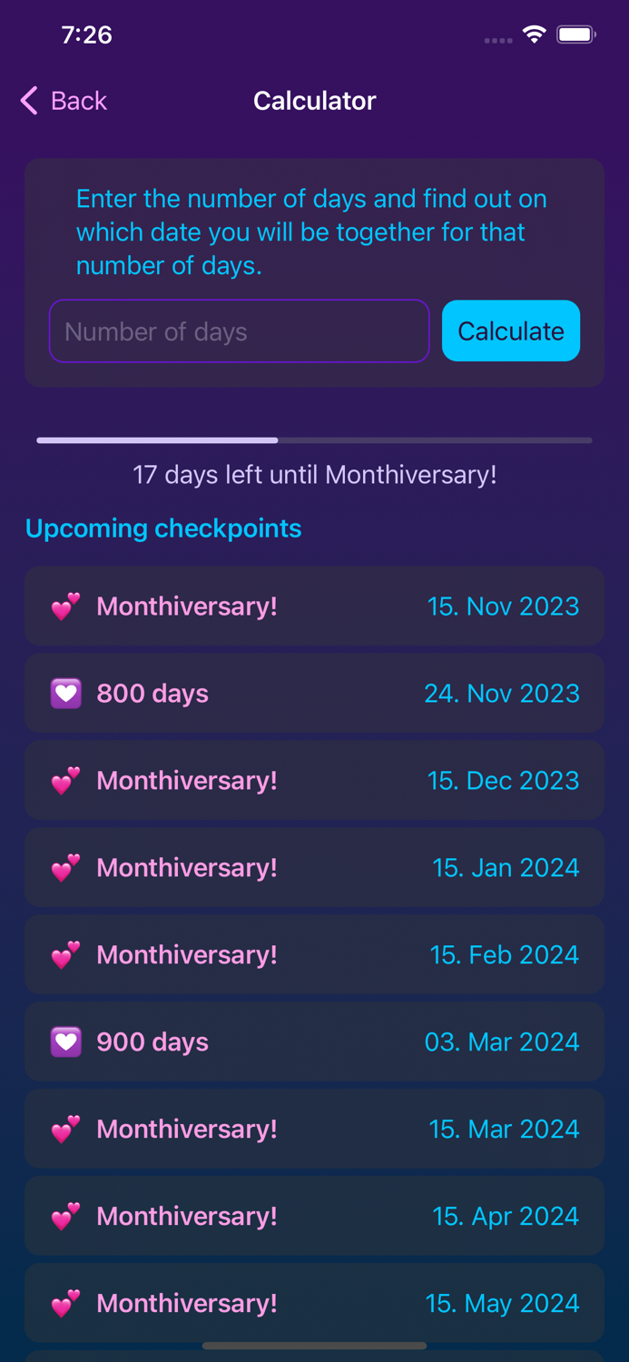 Been in Love - days counter