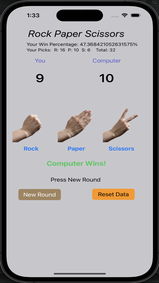 Rock Paper Scissors Stats (iOS) 由: Richard Groeneveld Rock Paper Scissors Stats (iOS) 由: Richard Groeneveld