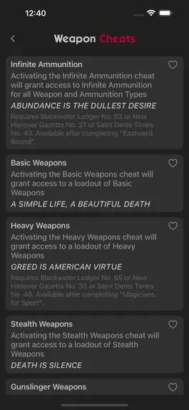 Game screenshot All Cheats for RDR 2 apk