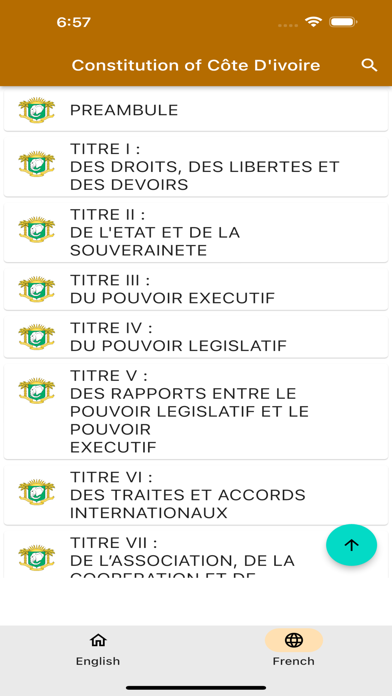 Constitution of Côte d'Ivoire Screenshot