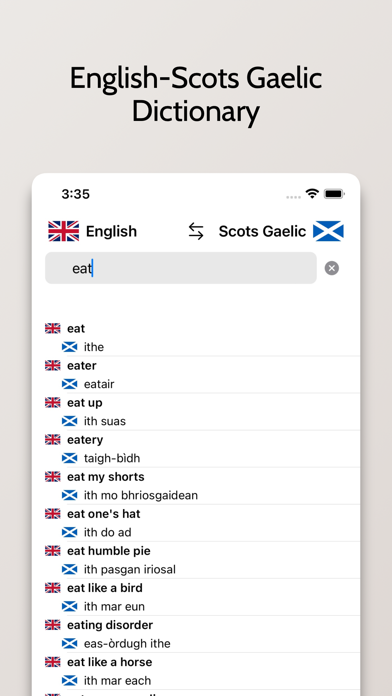 ScotsGaelic-English Dictionary Screenshot
