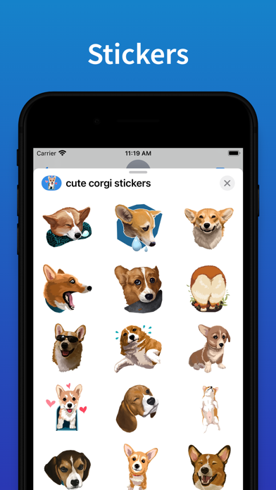 Corgi Dog top emoji & stickers Screenshot