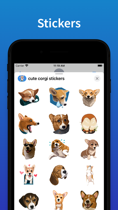 Screenshot #1 pour Corgi Dog top emoji & stickers