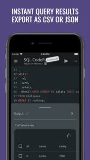 sql code-pad db manager iphone screenshot 3