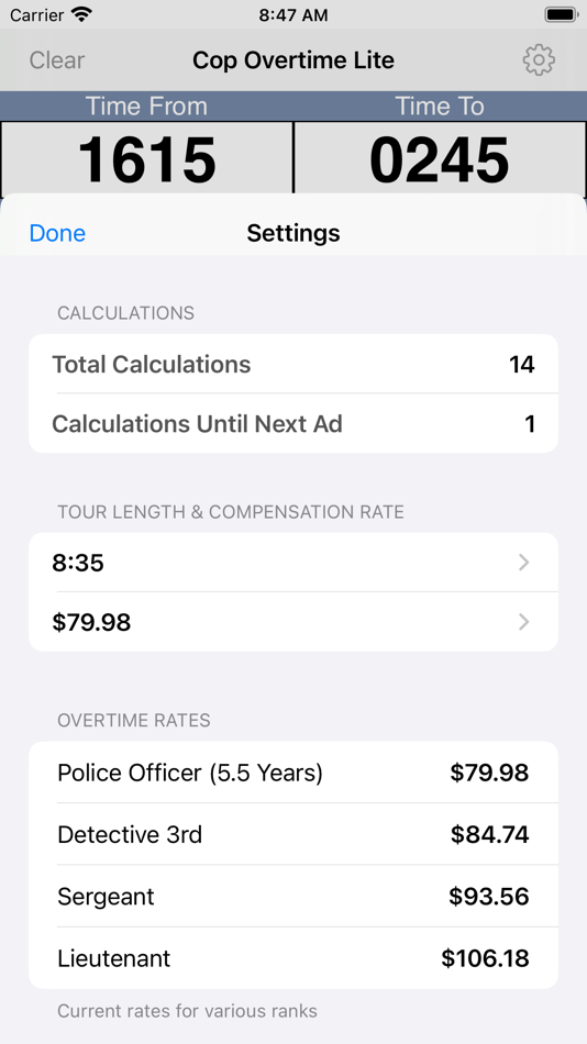 #3. Cop Overtime Lite (iOS) 由: JC Accounting & Innovative Technologies, Inc